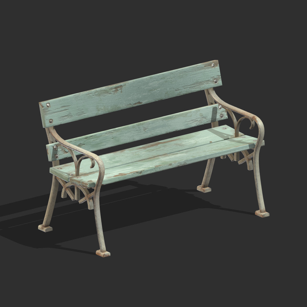 Bench 10 Low Poly