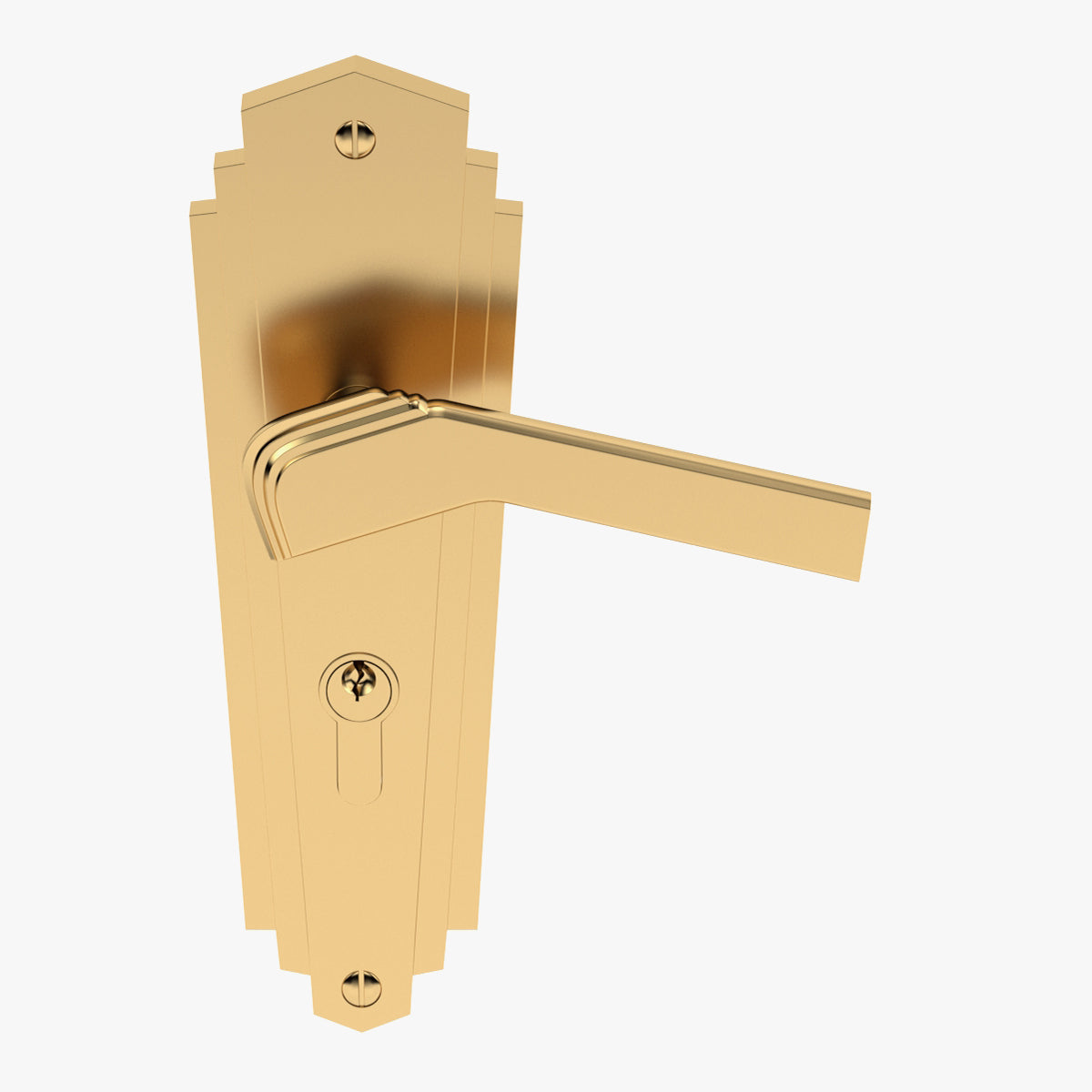 Art Deco Style Door Handle Brass