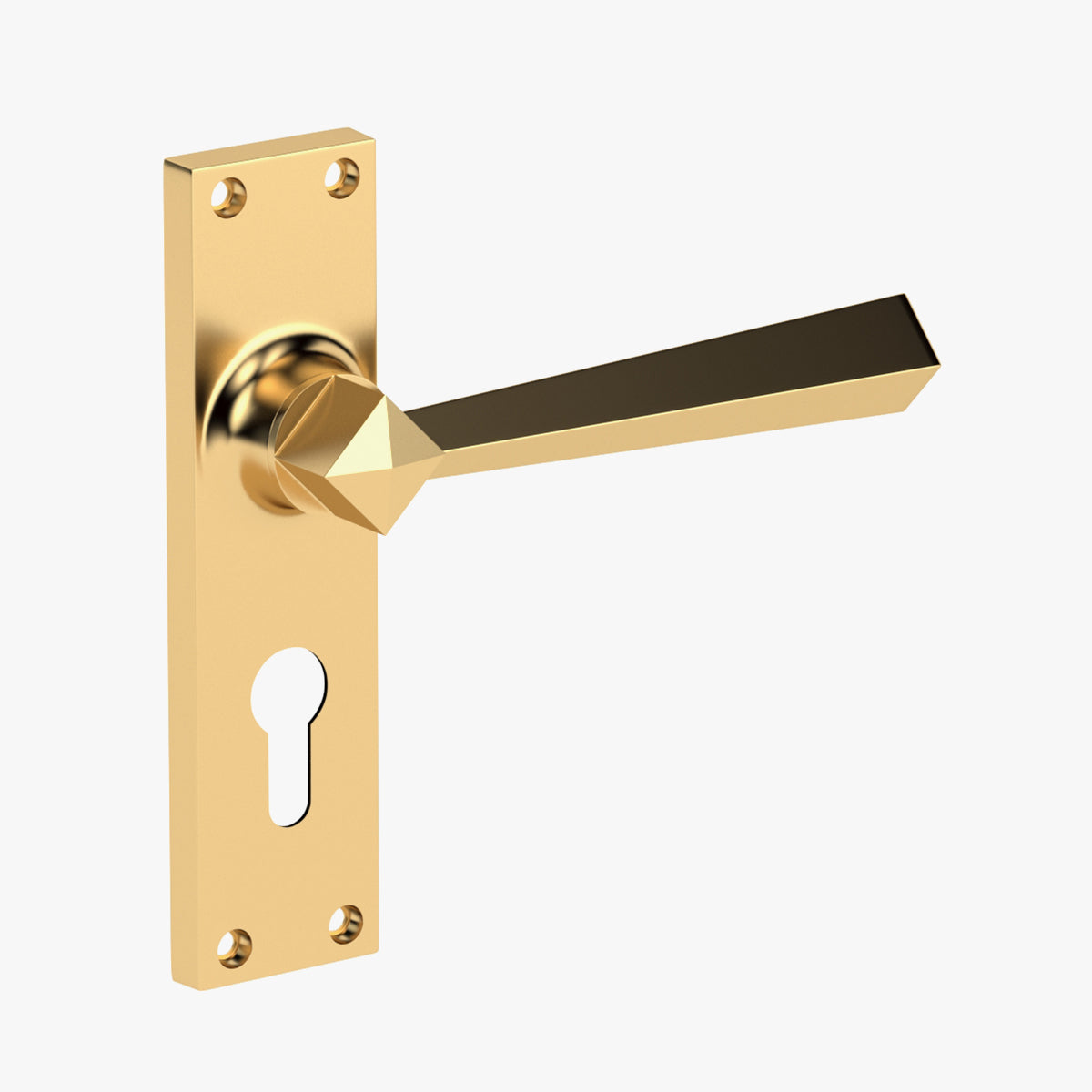 Sprung Door Handle Brass