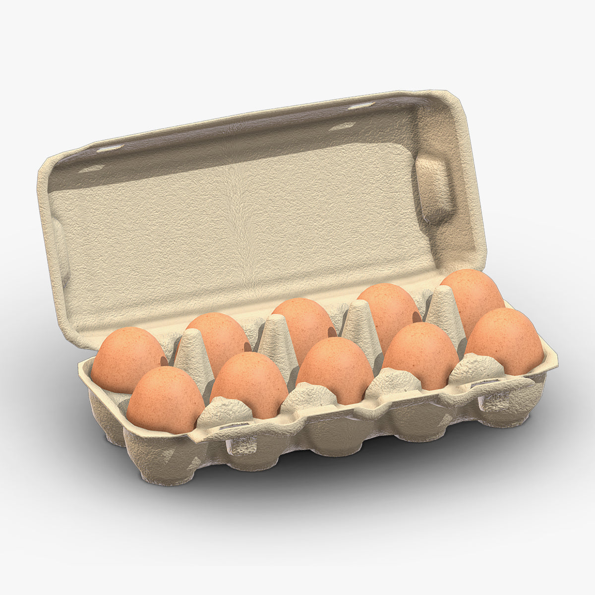 Supermarket Eggs Container 02 Low Poly