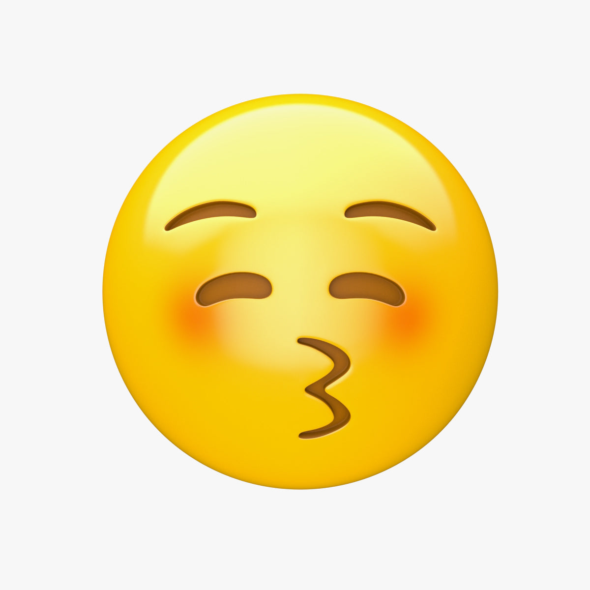 Apple Kissing Face with Closed Eyes