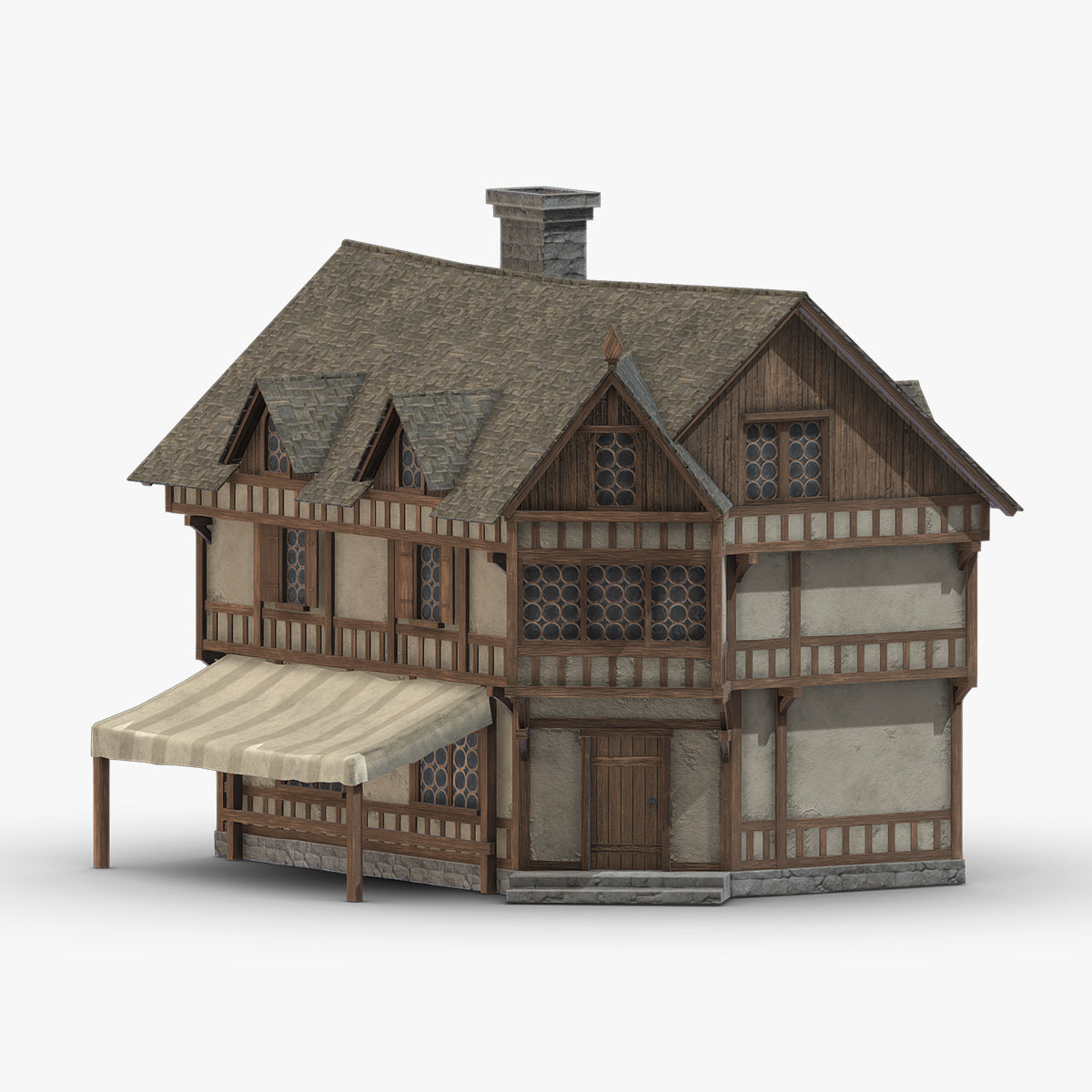 Medieval Building 01 Low Poly