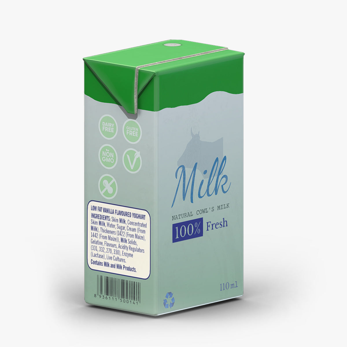 Supermarket Milk Carton 04 Low Poly