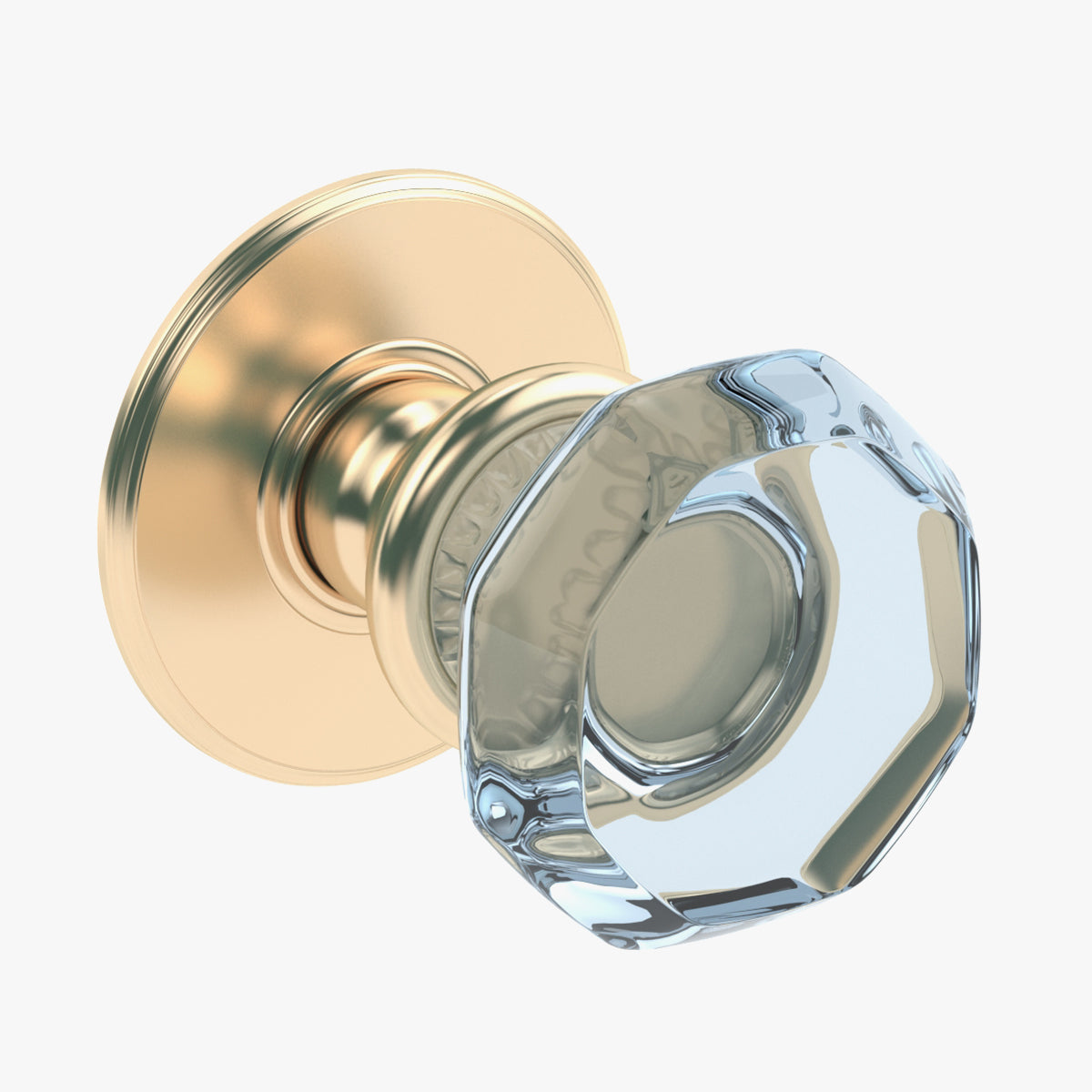 Glass Octagonal Mortice Door Knob