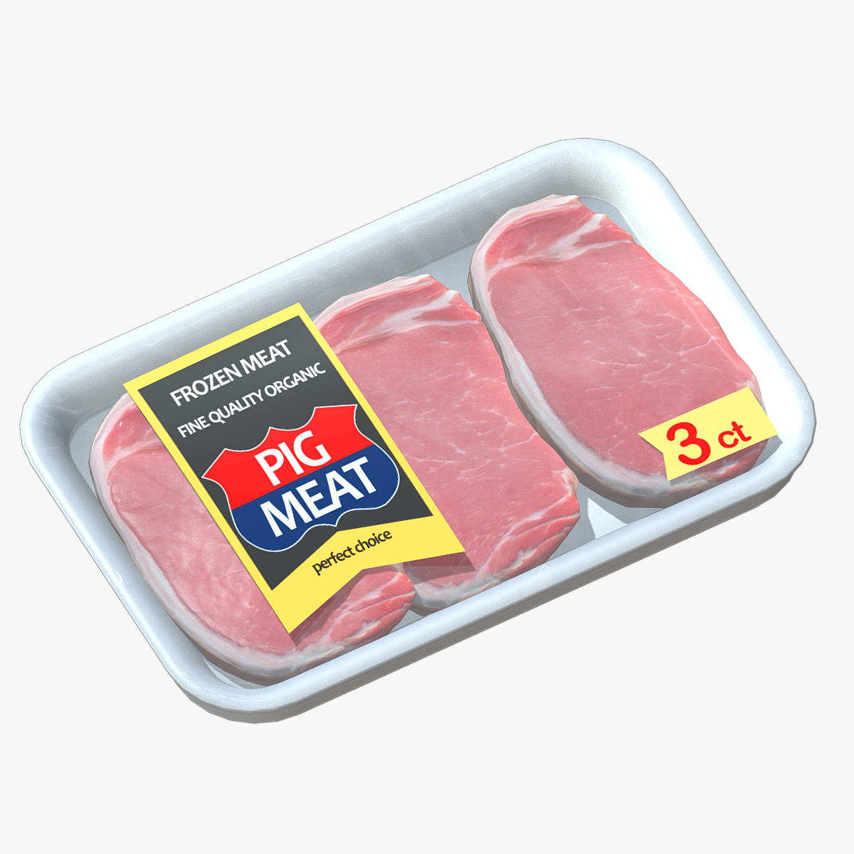 Suppermarket Packaged Meat 2 Low Poly