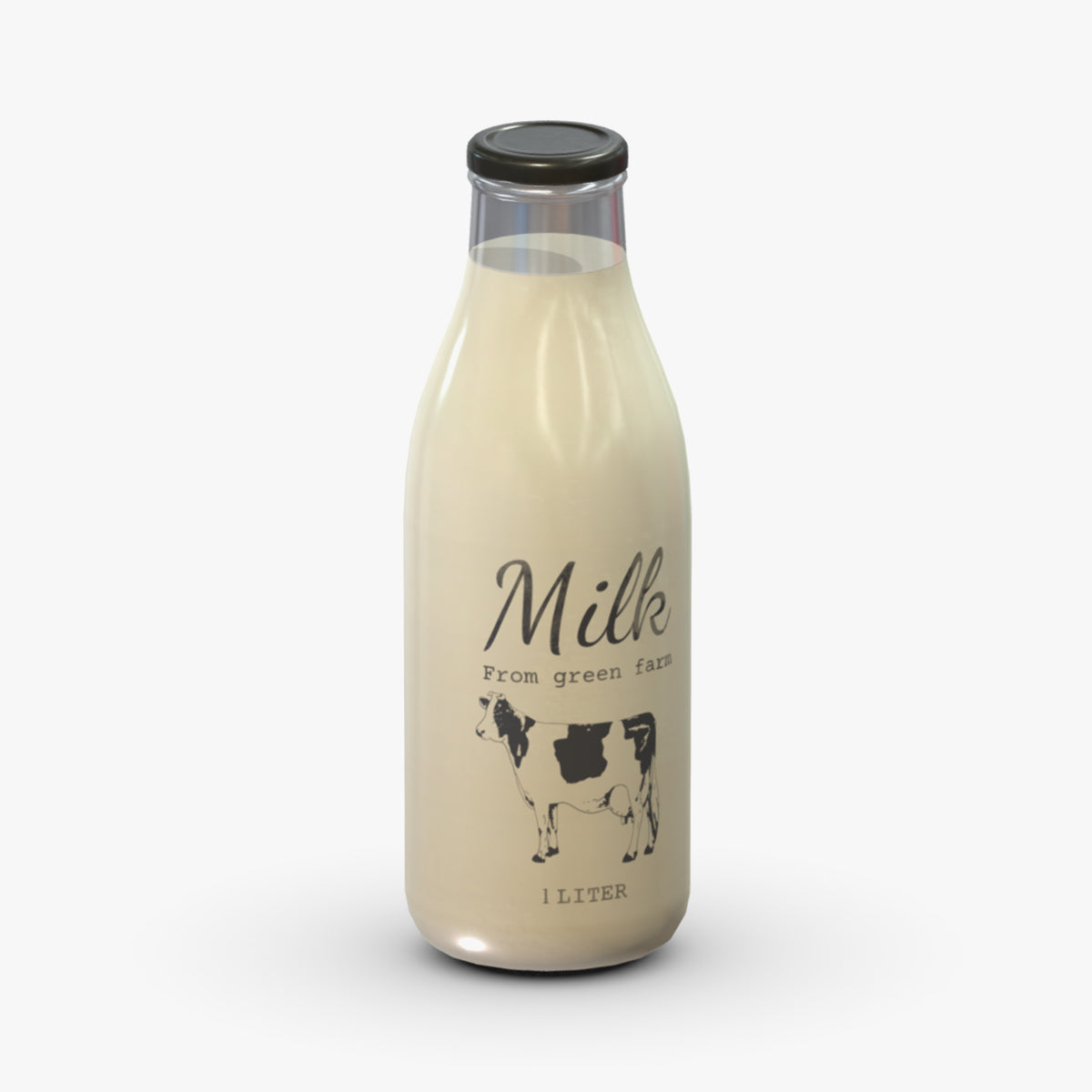 Supermarket Milk Bottle 01