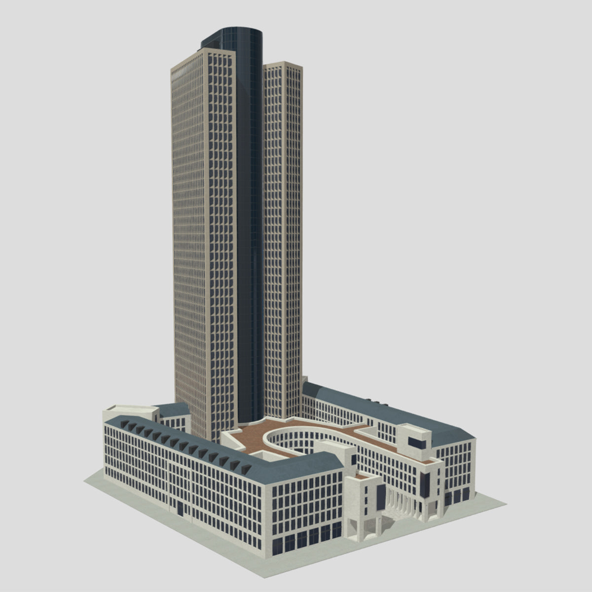 Tower 185 Skyscraper Low Poly