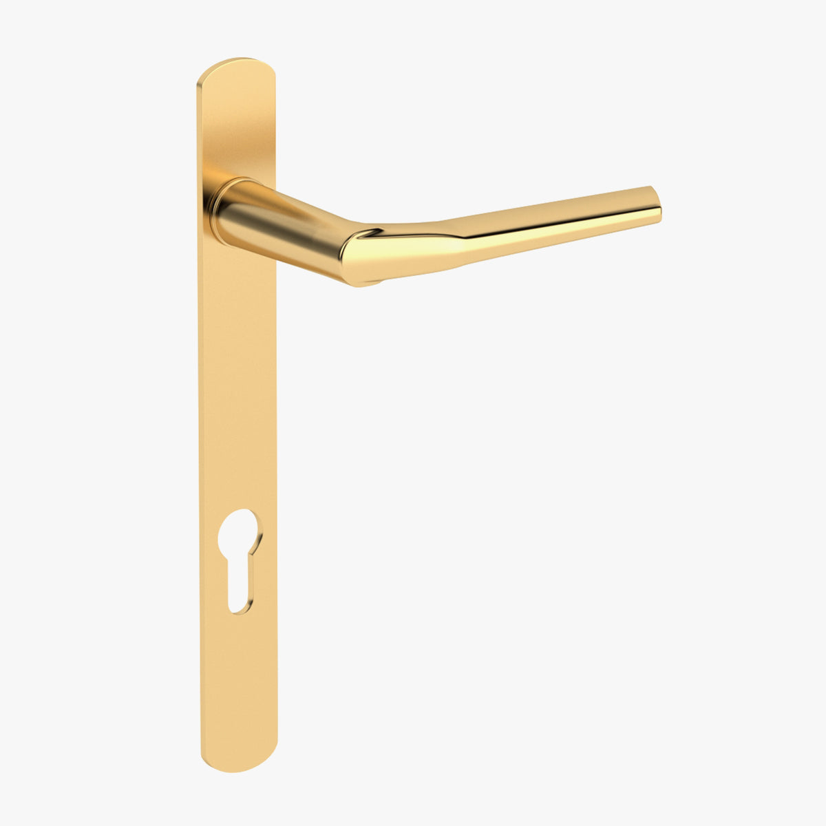 Straight Narrow Door Handle Brass