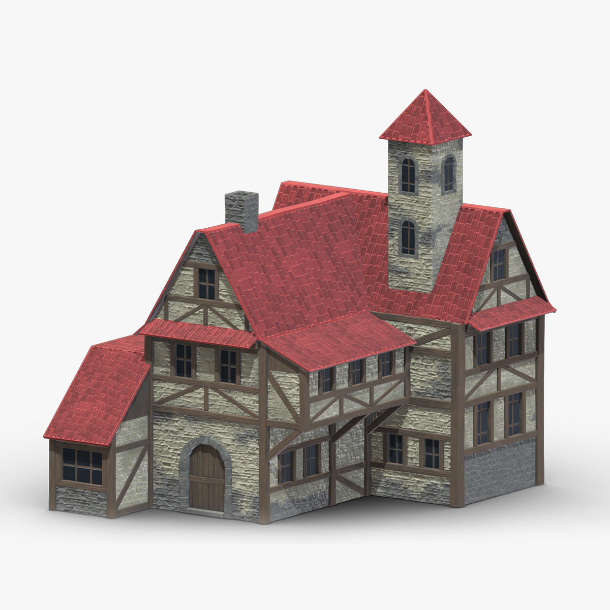 Medieval Building 04 Low Poly