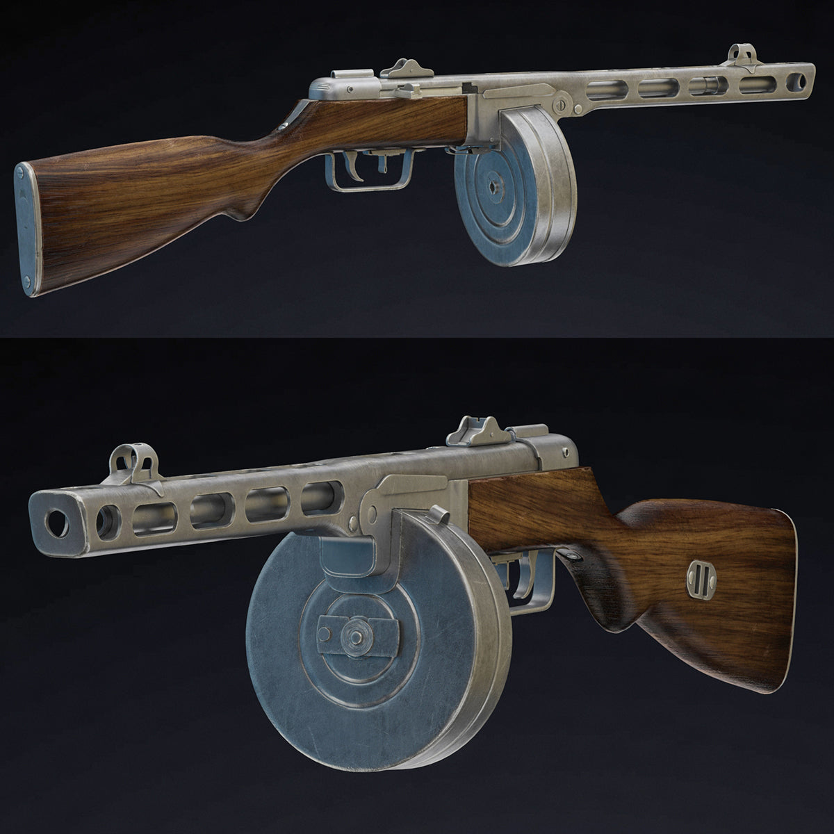 PPSh-41 Low Poly