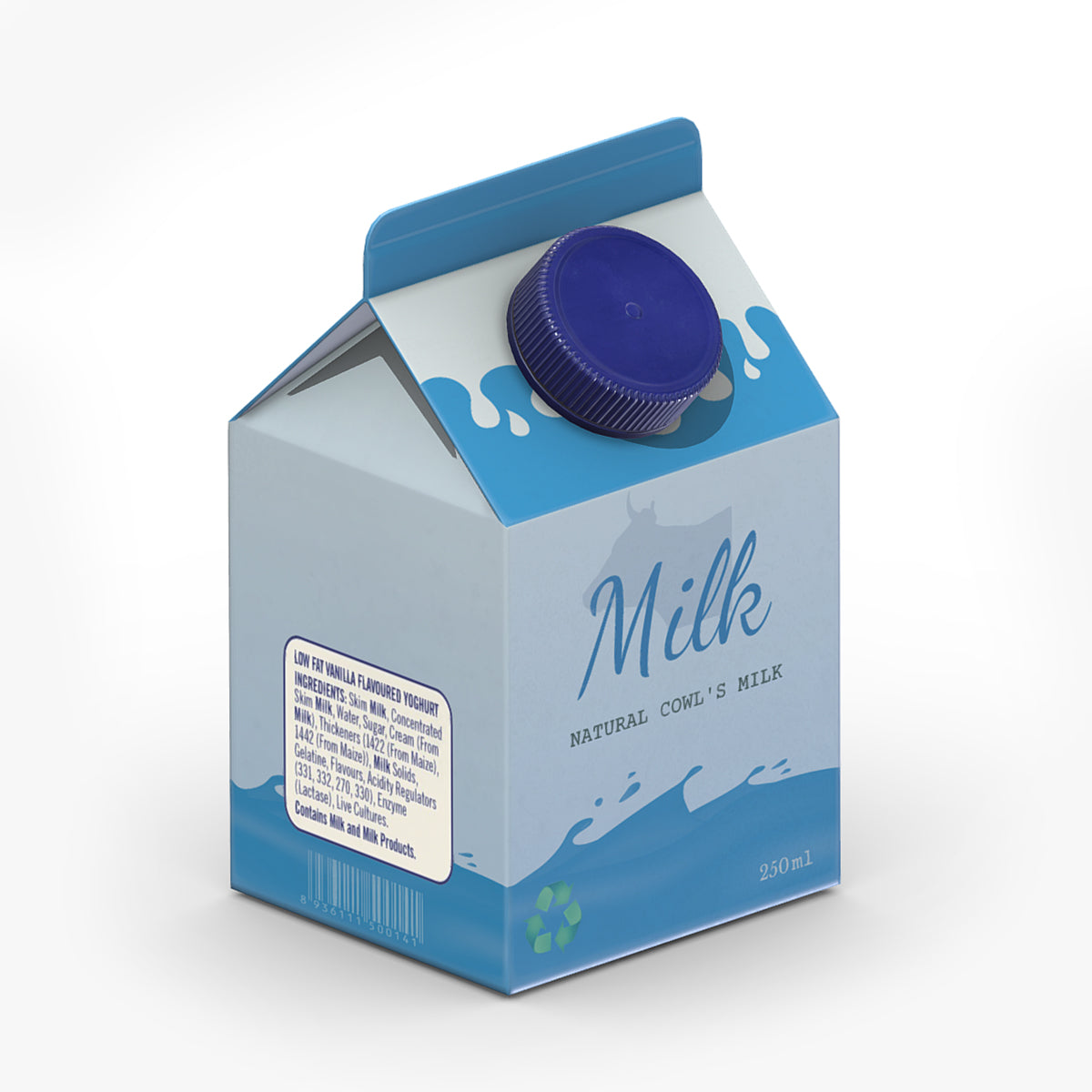 Supermarket Milk Carton 01 Low Poly