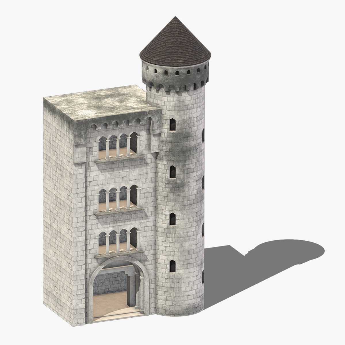 Castle Medieval Middle Ages 02 Low Poly