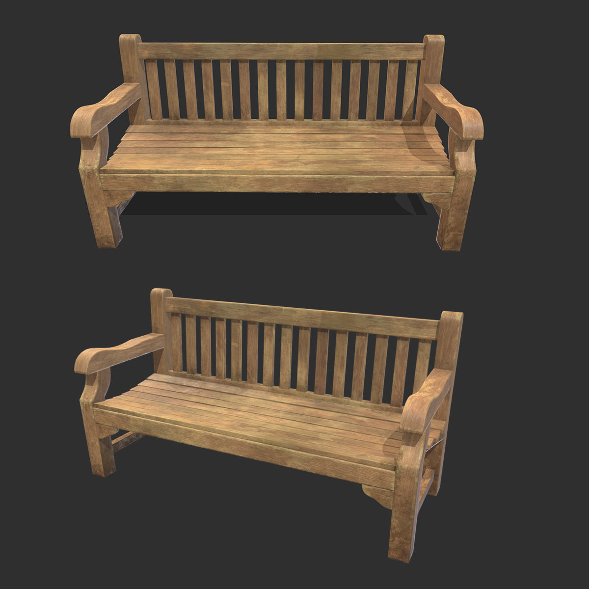 Bench 03 Low Poly