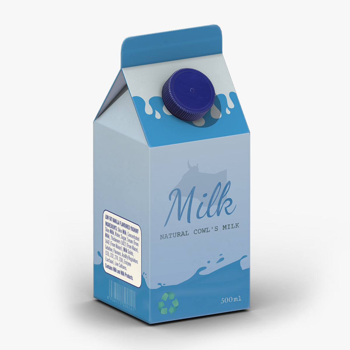 Supermarket Milk Carton 02 Low Poly