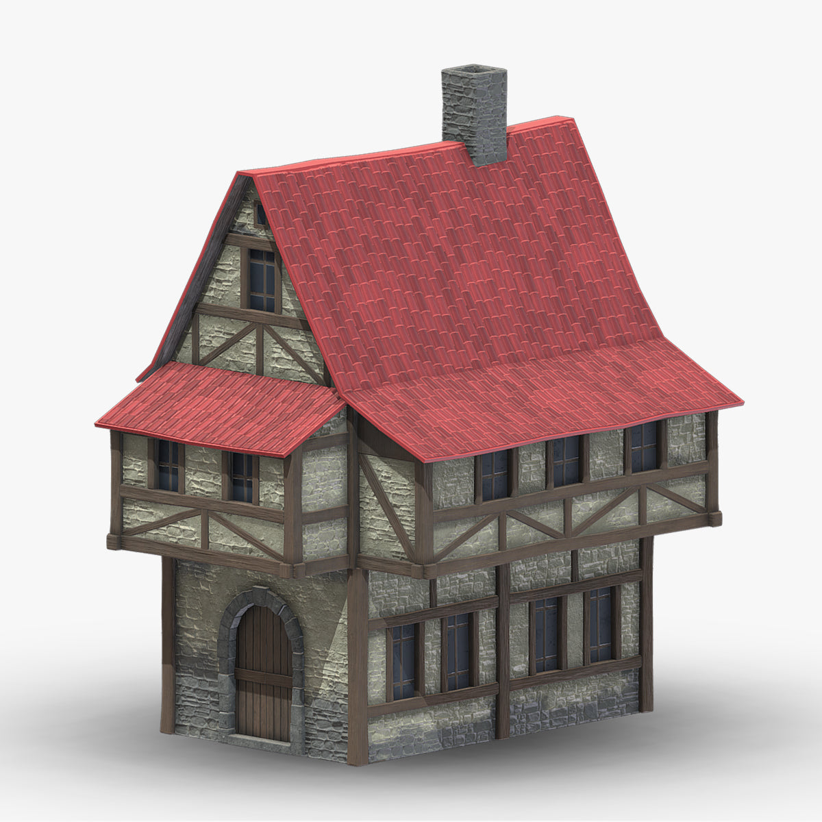 Medieval Building 02 Low Poly