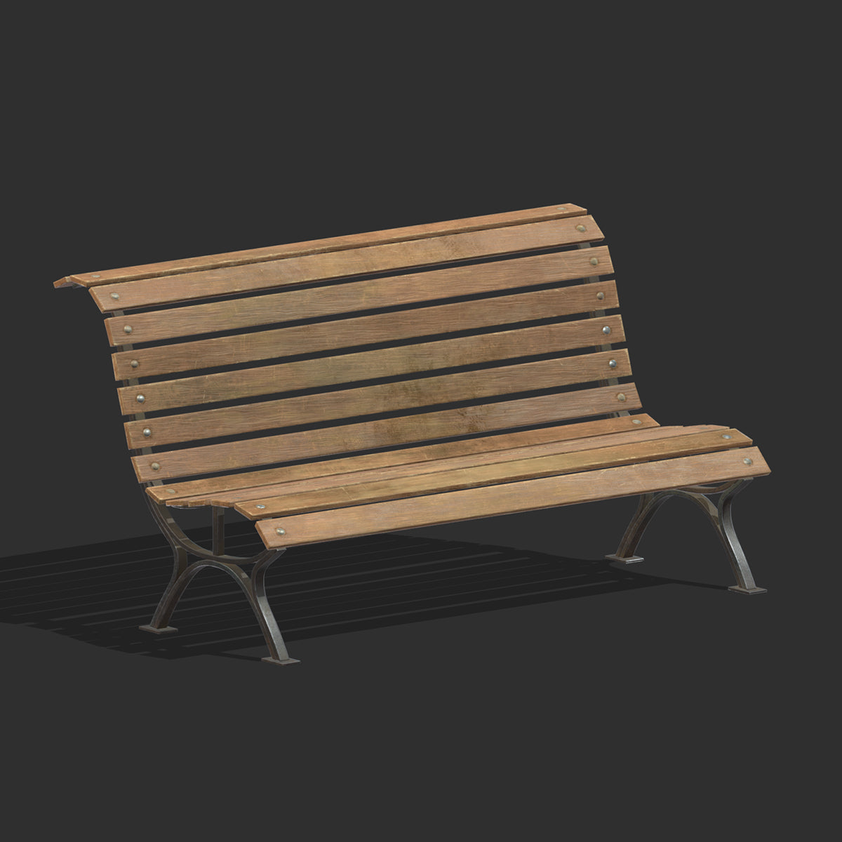 Bench 08 Low Poly