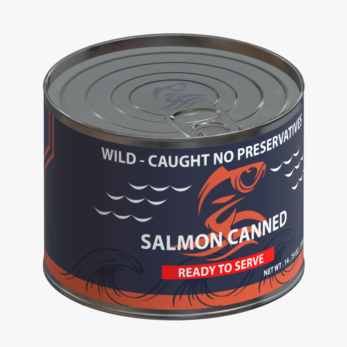 Salmon Canned Low Poly