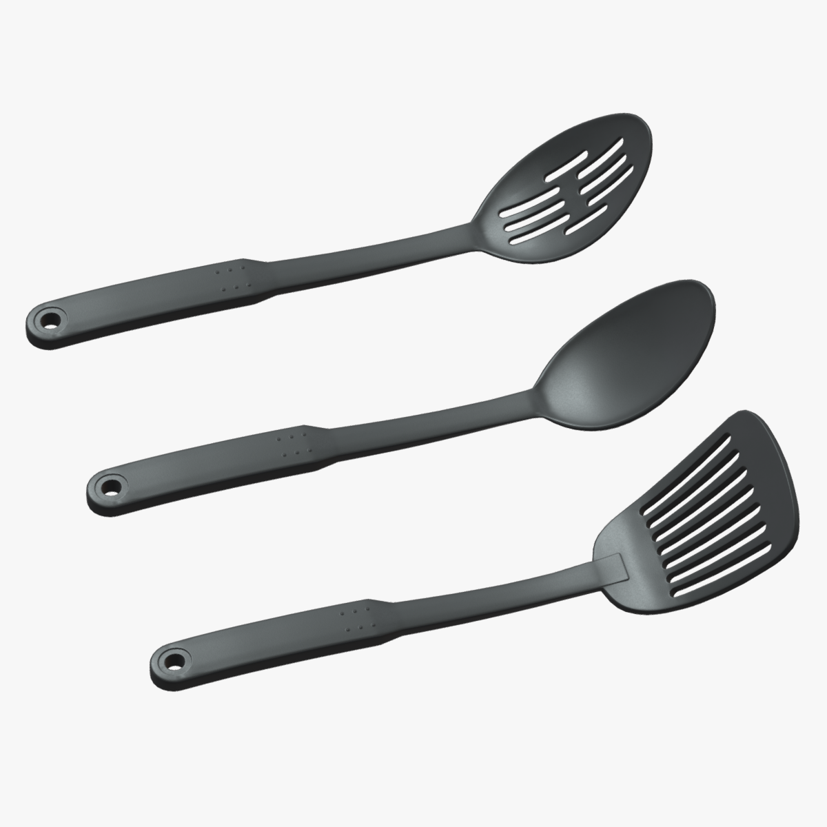 Slotted Spoon and Sotted Spatula Low Poly