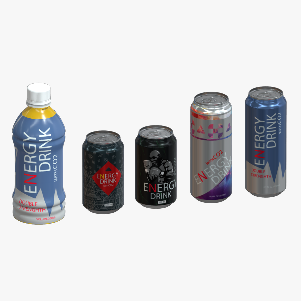 Power Energy Drink Low Poly