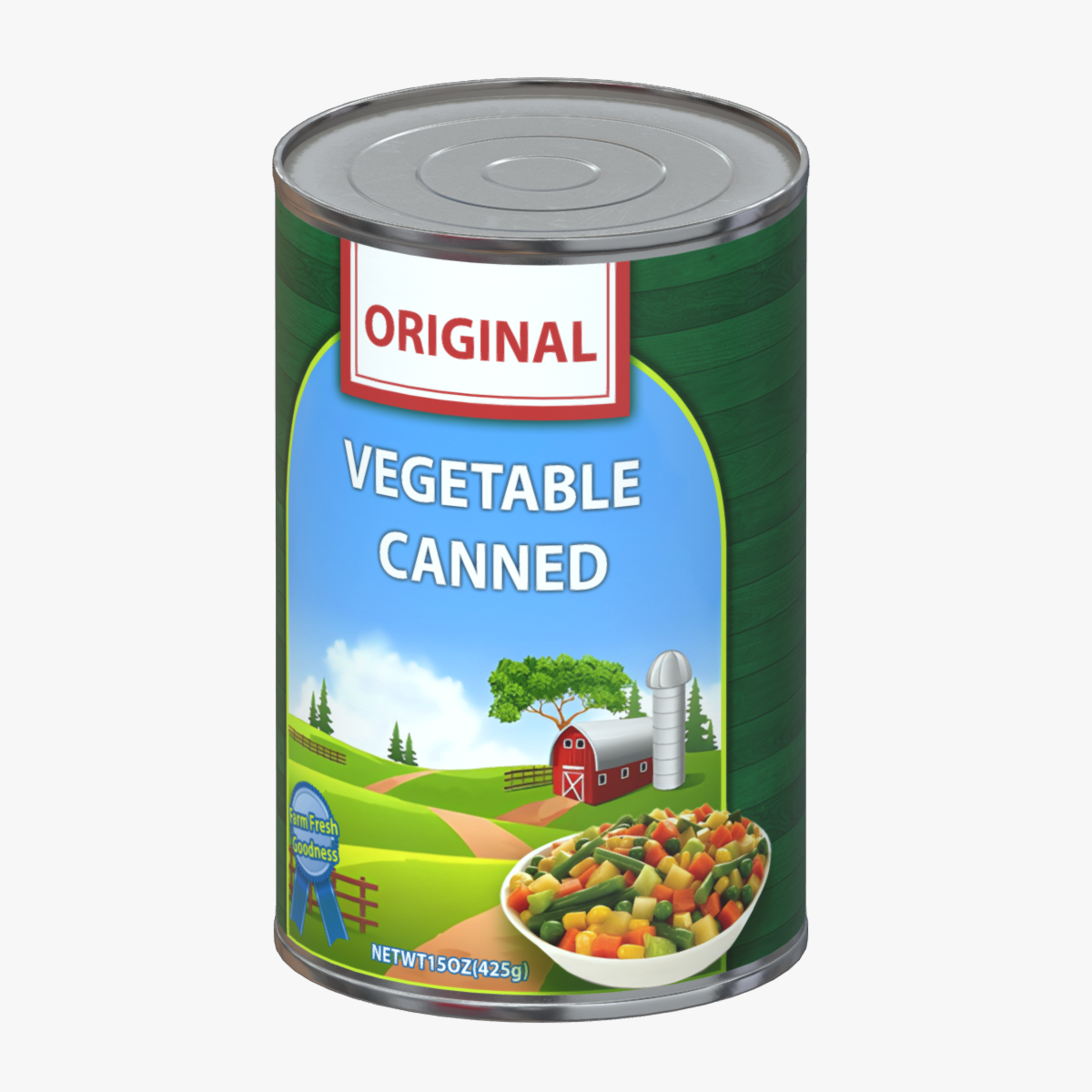 Vegetables Canned Low Poly