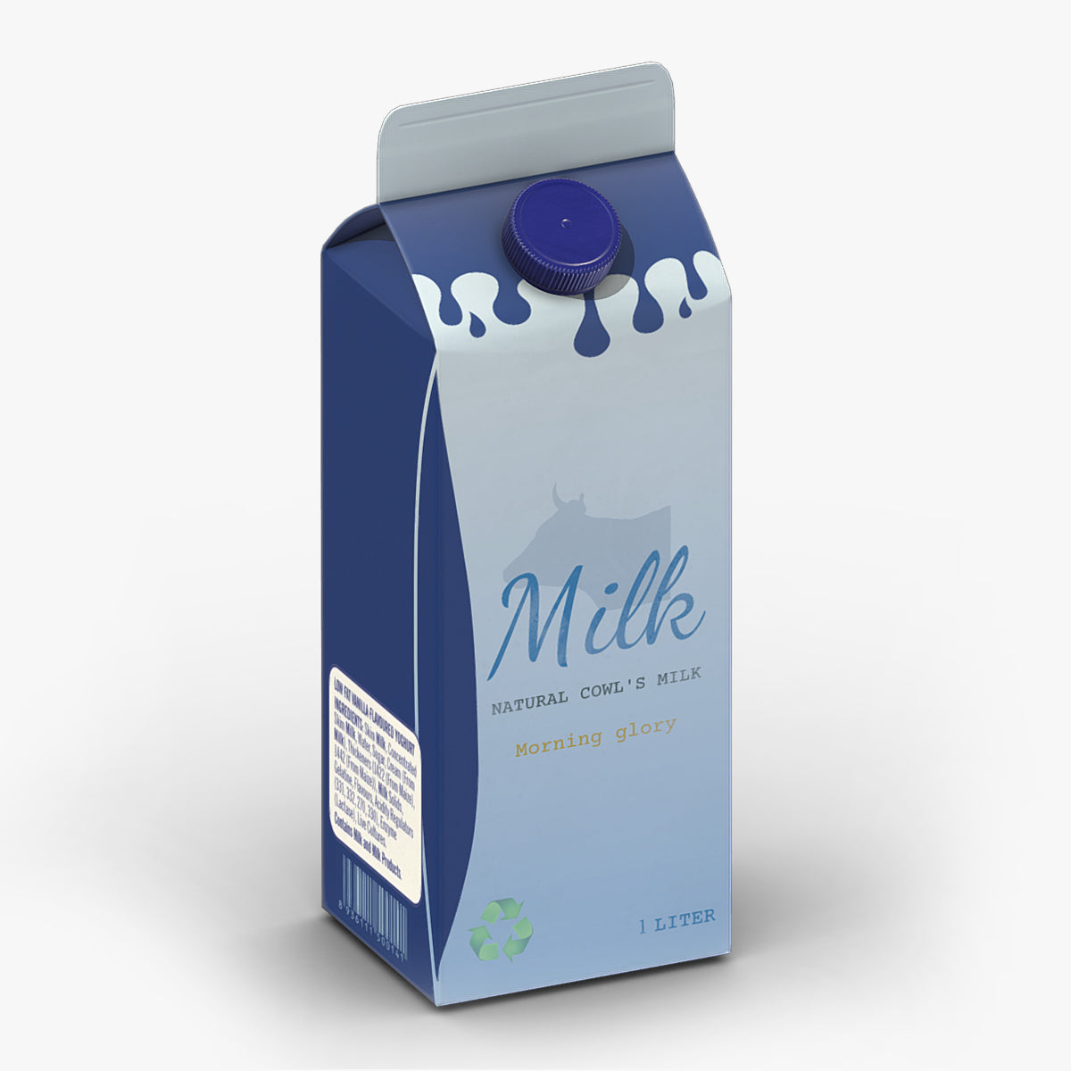 Supermarket Milk Carton 03 Low Poly