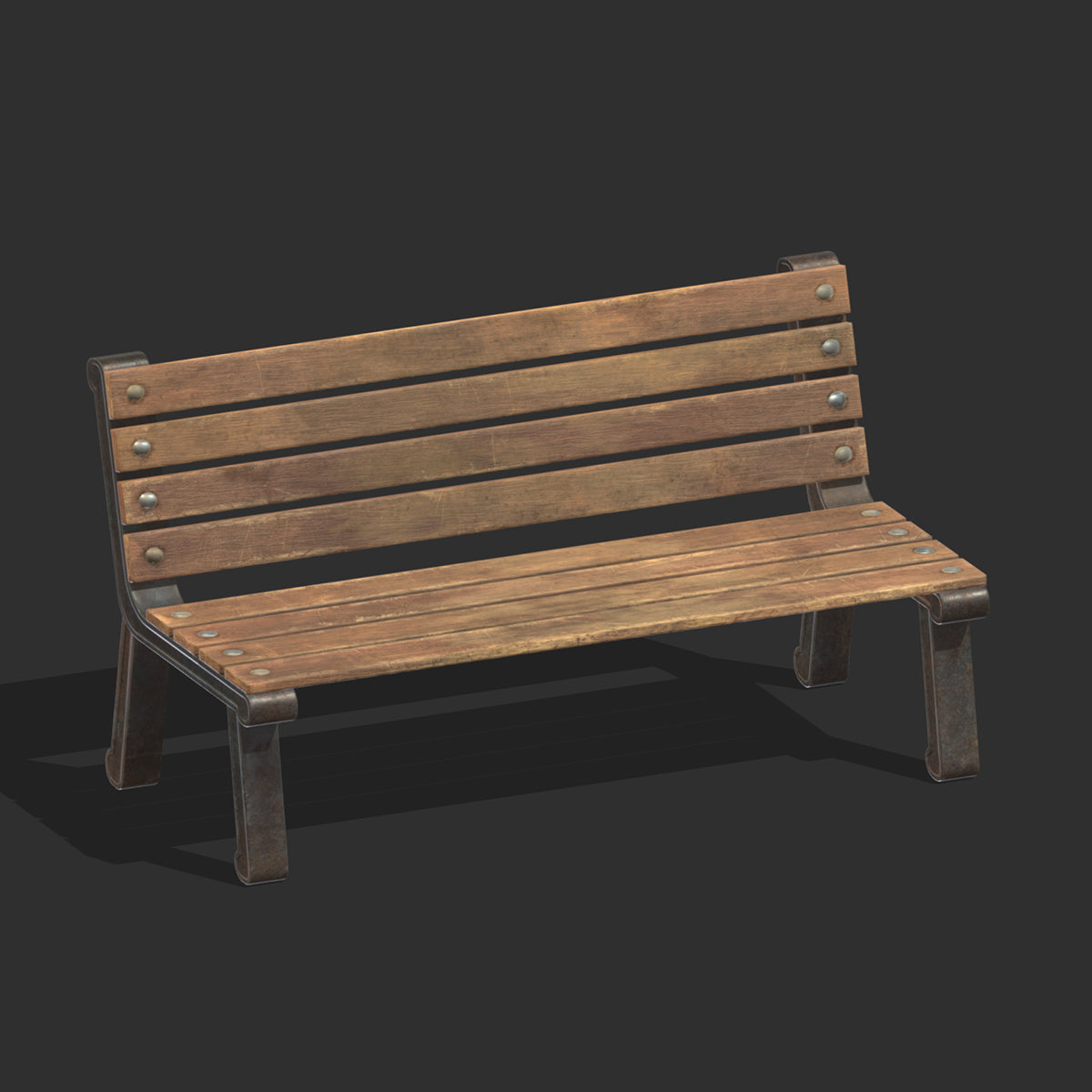 Bench 04 Low Poly