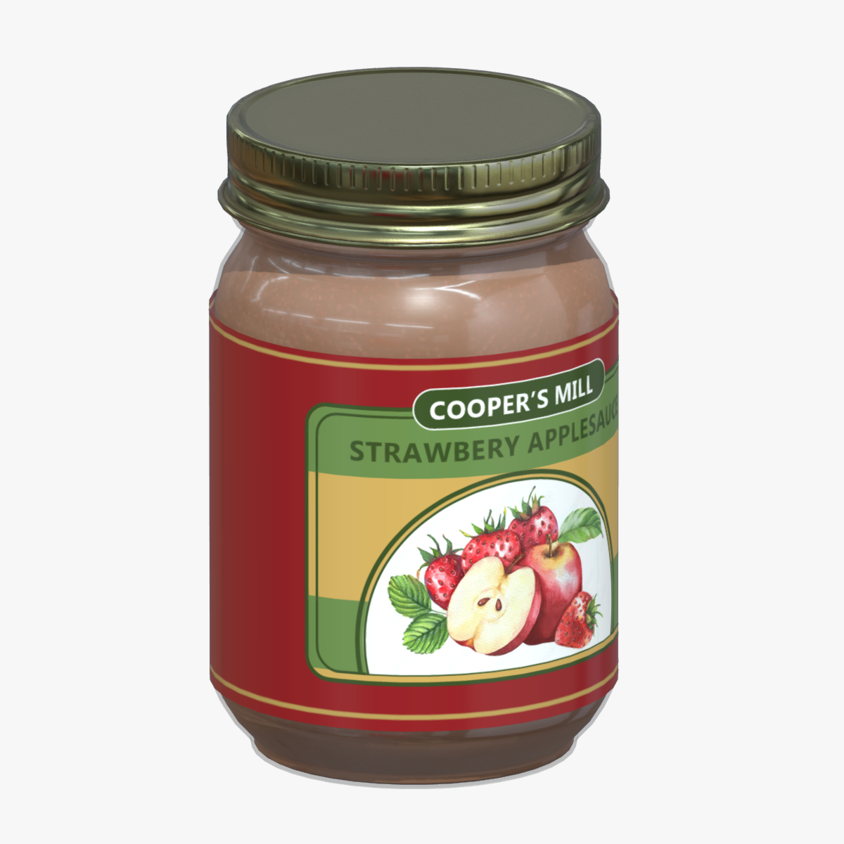 Strawberry Applesauce Pint Low Poly