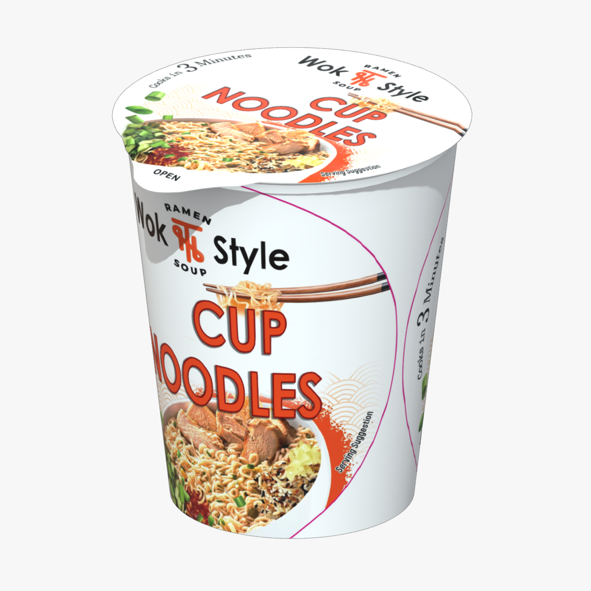 Noodles Cup 02 Low Poly