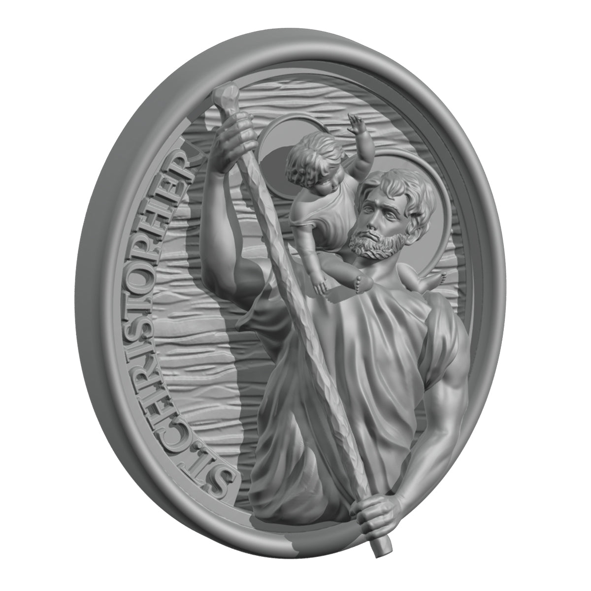 Saint Christopher Medallion 3D Print