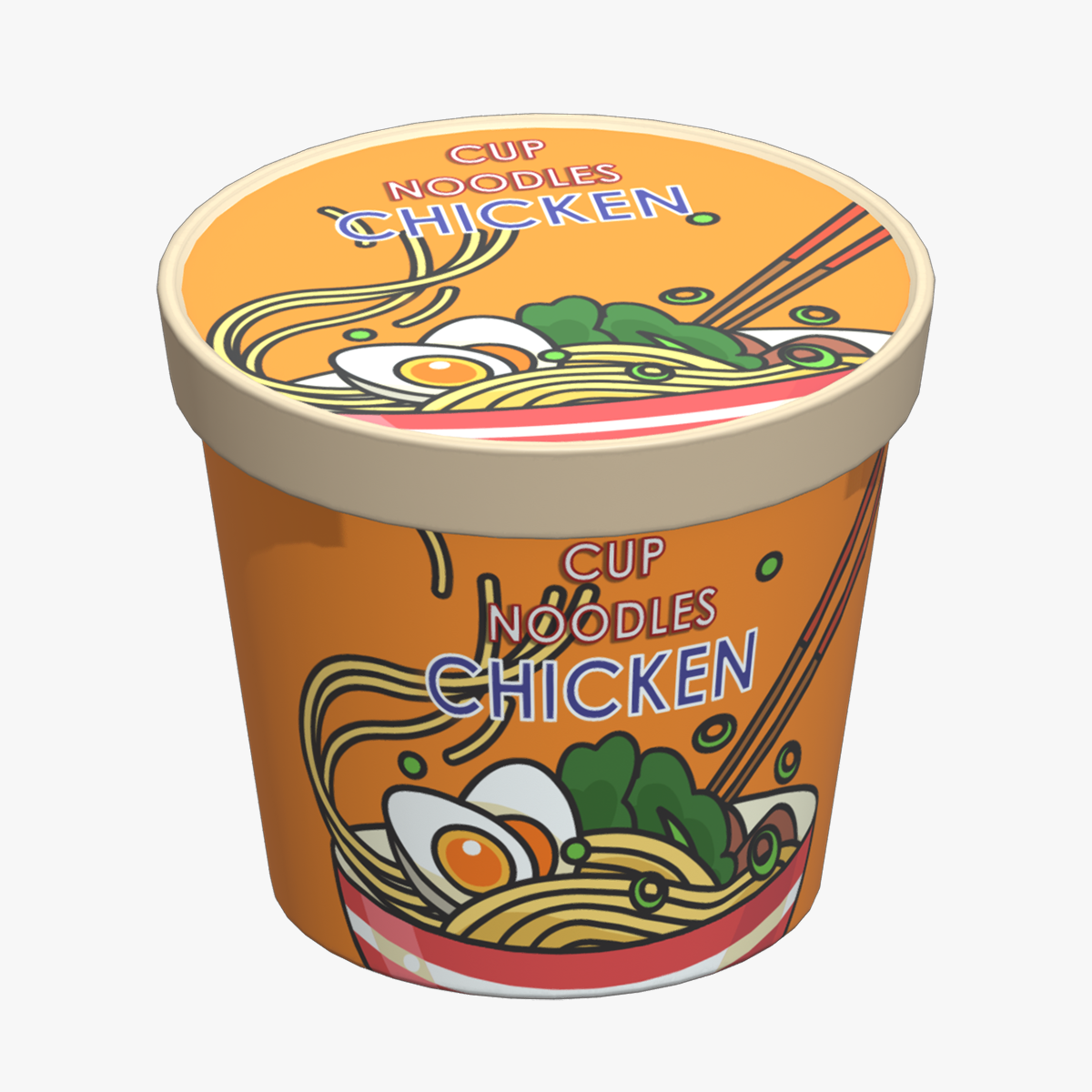 Noodles Cup 01 Low Poly