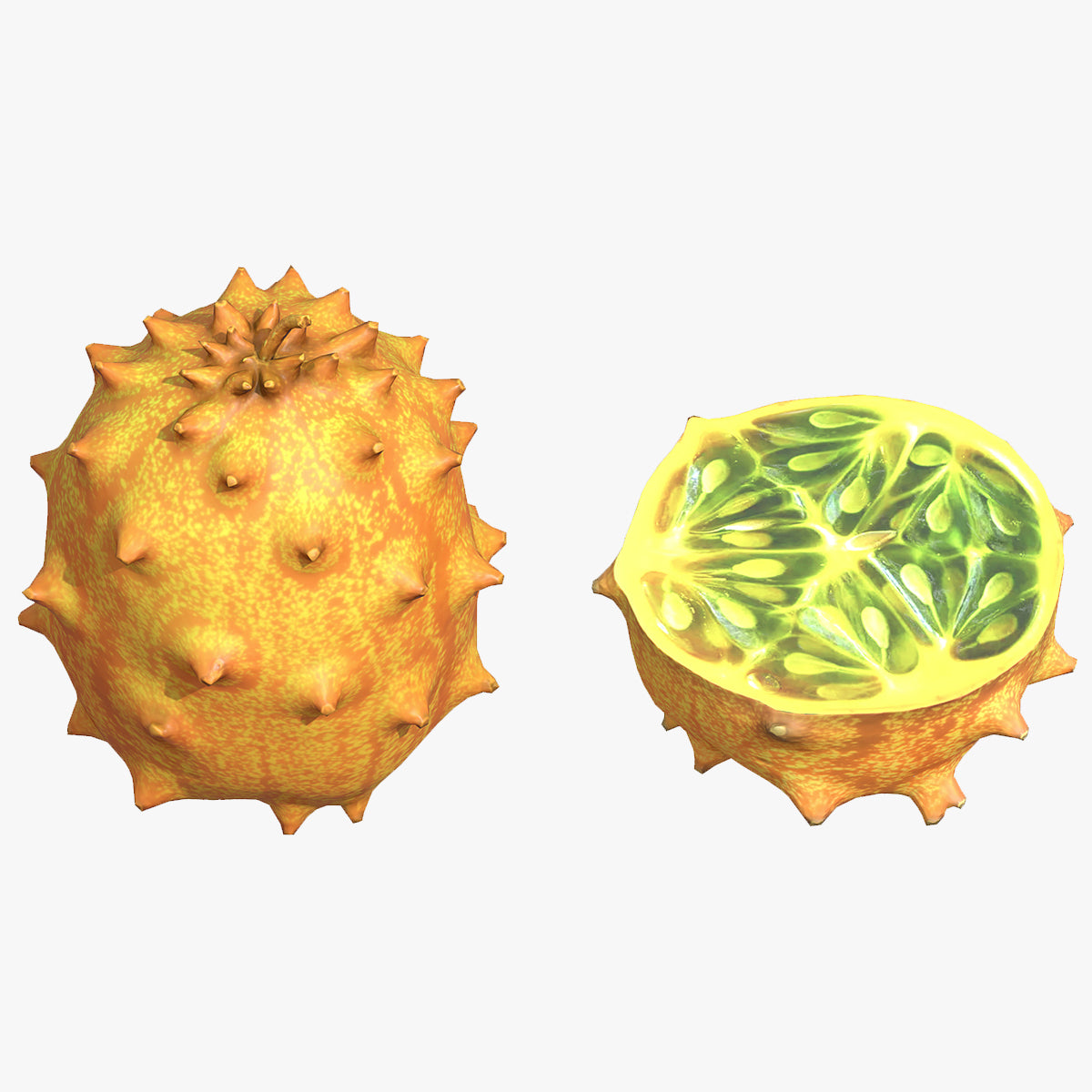 Fruit Horned Melon 02 Low Poly