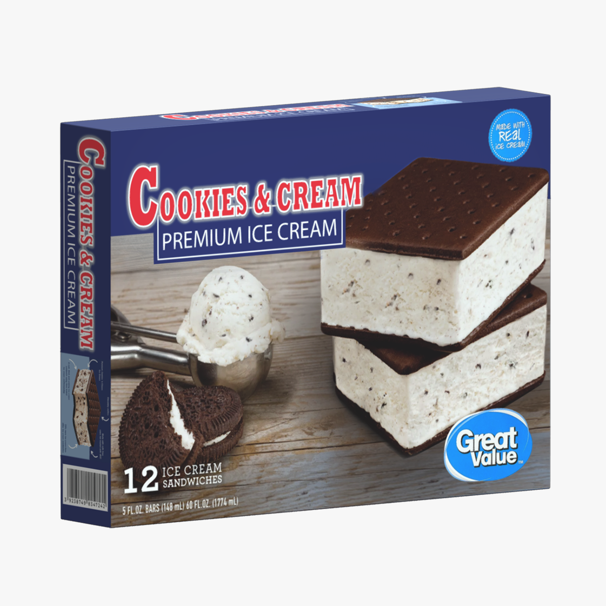 Ice Cream Sandwiches Box Low Poly